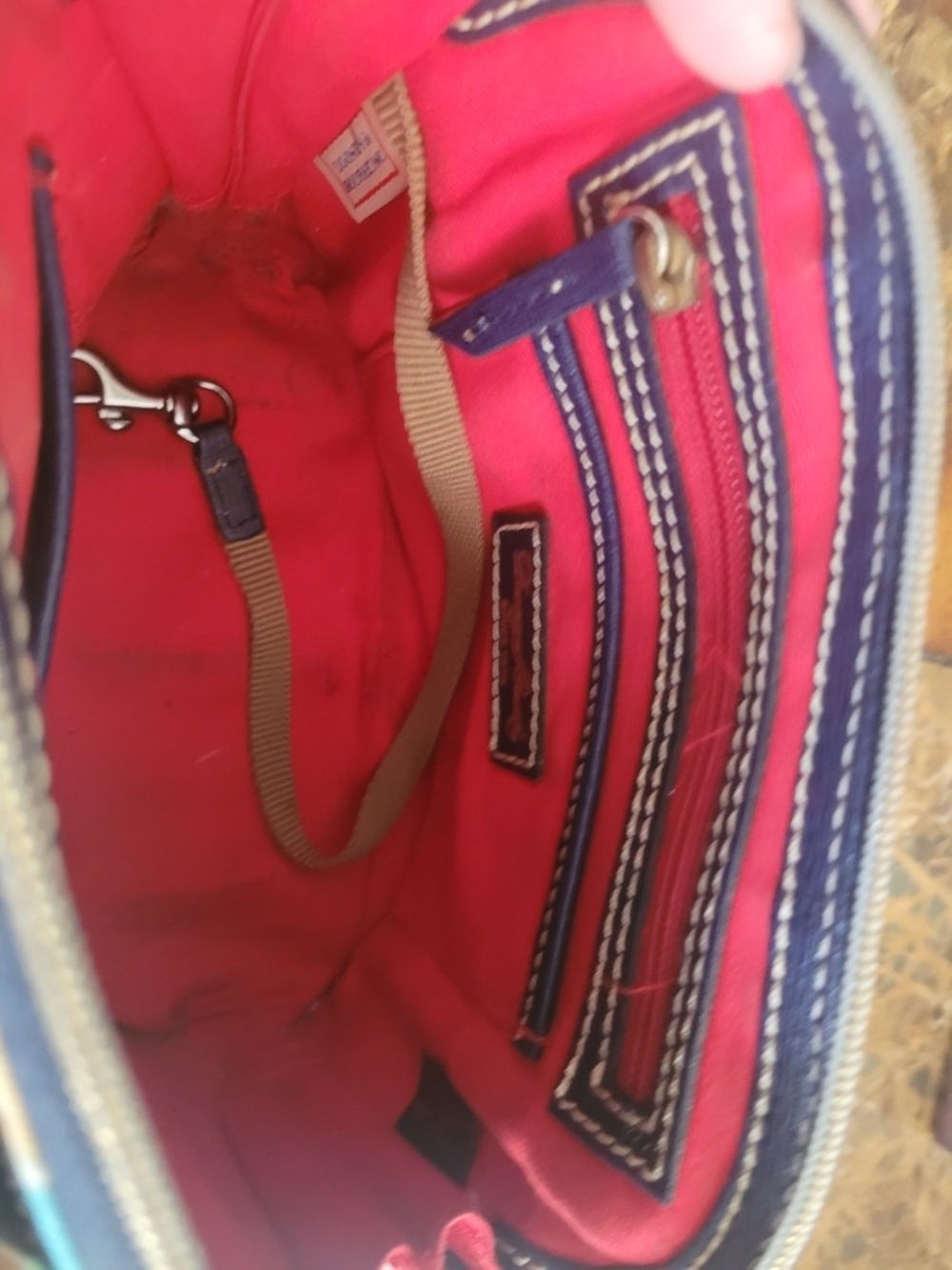 Dooney & Bourke Floral Dome Satchel - Blue, Teal, Yellow - Picture 7 of 10